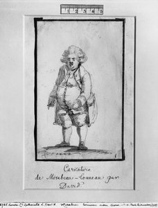 Caricature of Andre Boniface Louis of Riqueti, Viscount of Mirabeau by Jacques Louis David